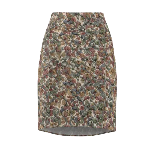 Velvet Herbarium on a Pencil Skirt