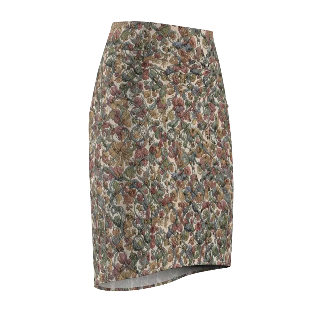 Velvet Herbarium on Pencil Skirt — Front Side