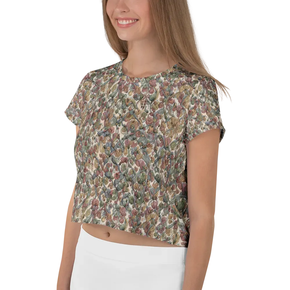 Velvet Herbarium on Crop Tee — Left