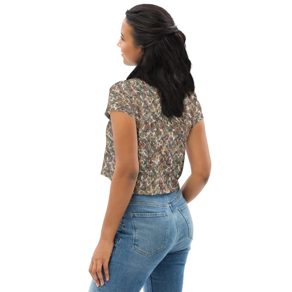 Velvet Herbarium on Crop Tee — Left Back