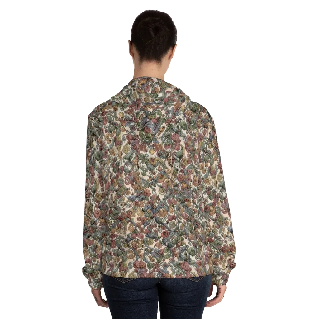 Velvet Herbarium on Women's Full-Zip Hoodie — Back On Person