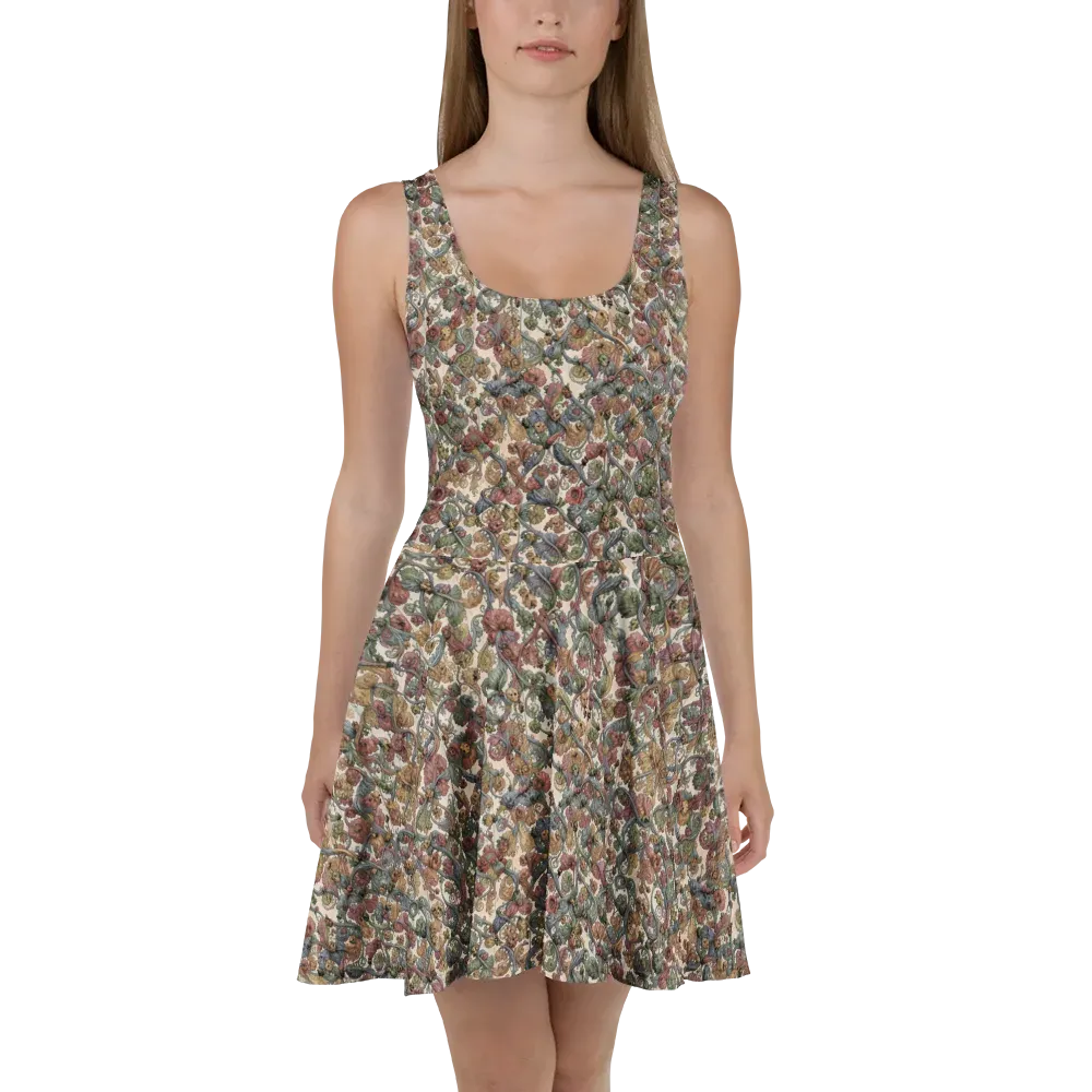 Velvet Herbarium on Skater Dress — Front
