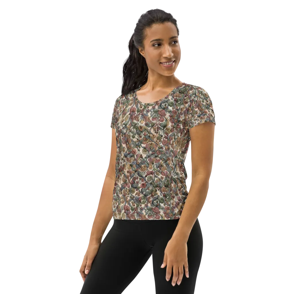 Velvet Herbarium on Women's Athletic T-Shirt — Left