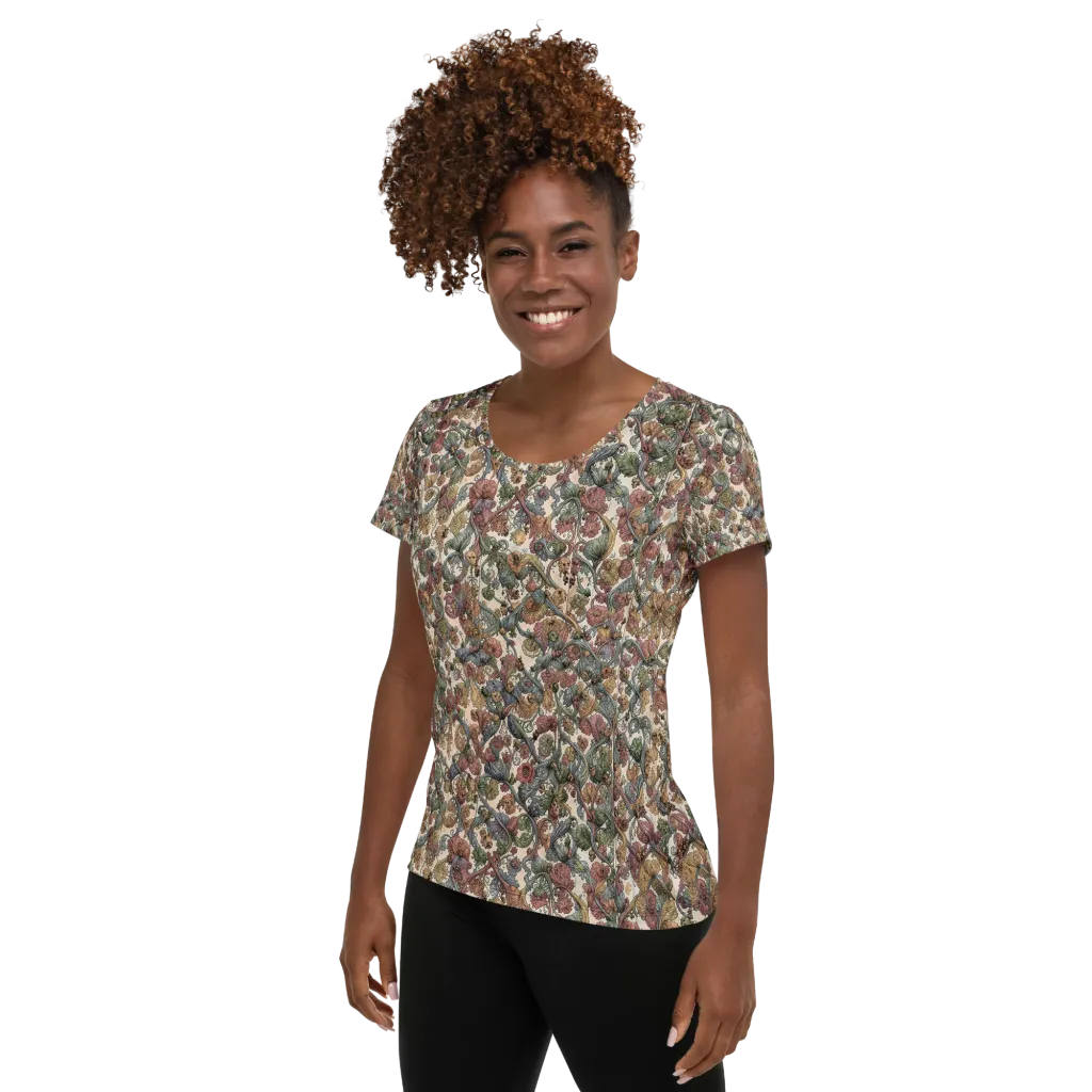 Velvet Herbarium on Women's Athletic T-Shirt — Left