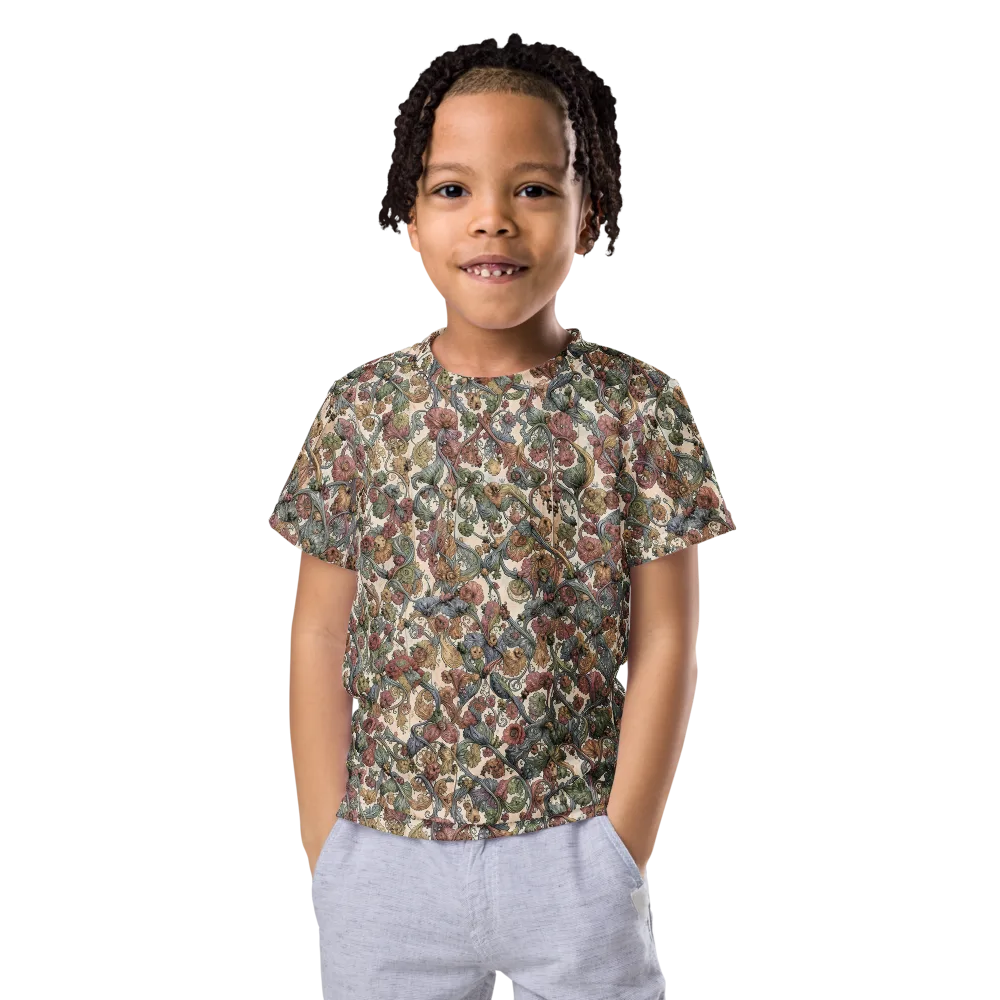 Velvet Herbarium on Kids Crew Neck T-Shirt — Front
