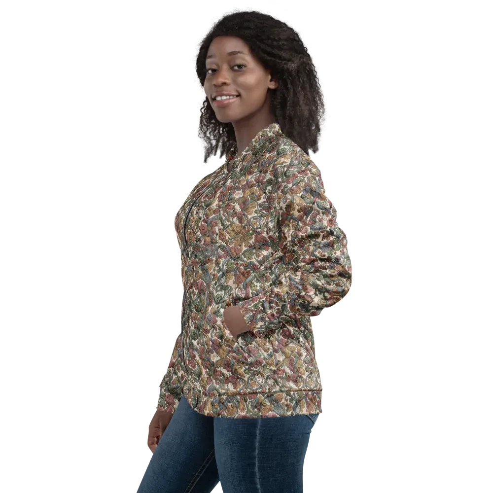 Velvet Herbarium on Bomber Jacket — Left