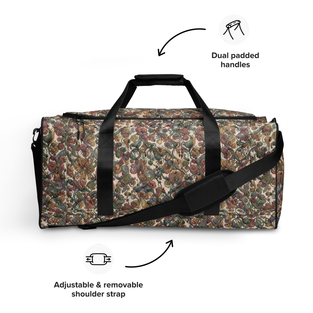 Velvet Herbarium on Duffle Bag — Front