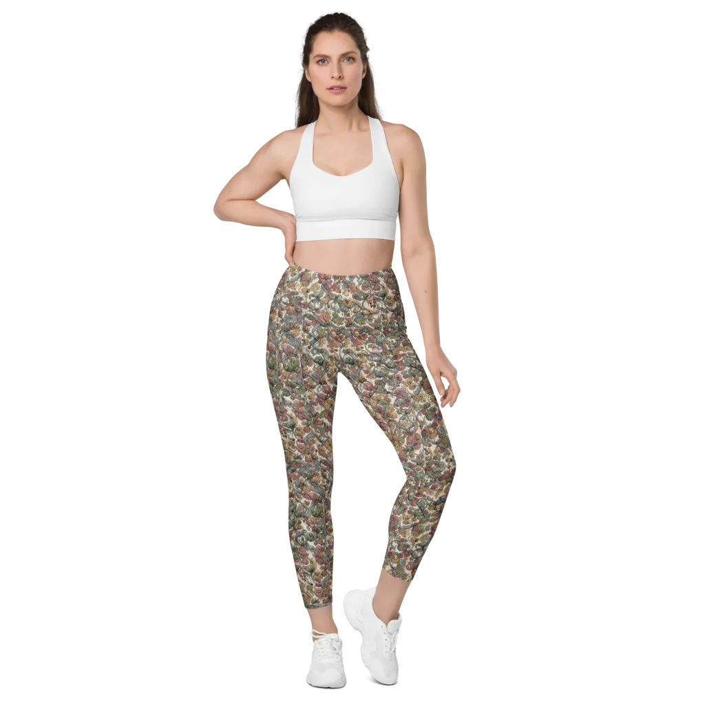 Velvet Herbarium on Leggings with Pockets — Front