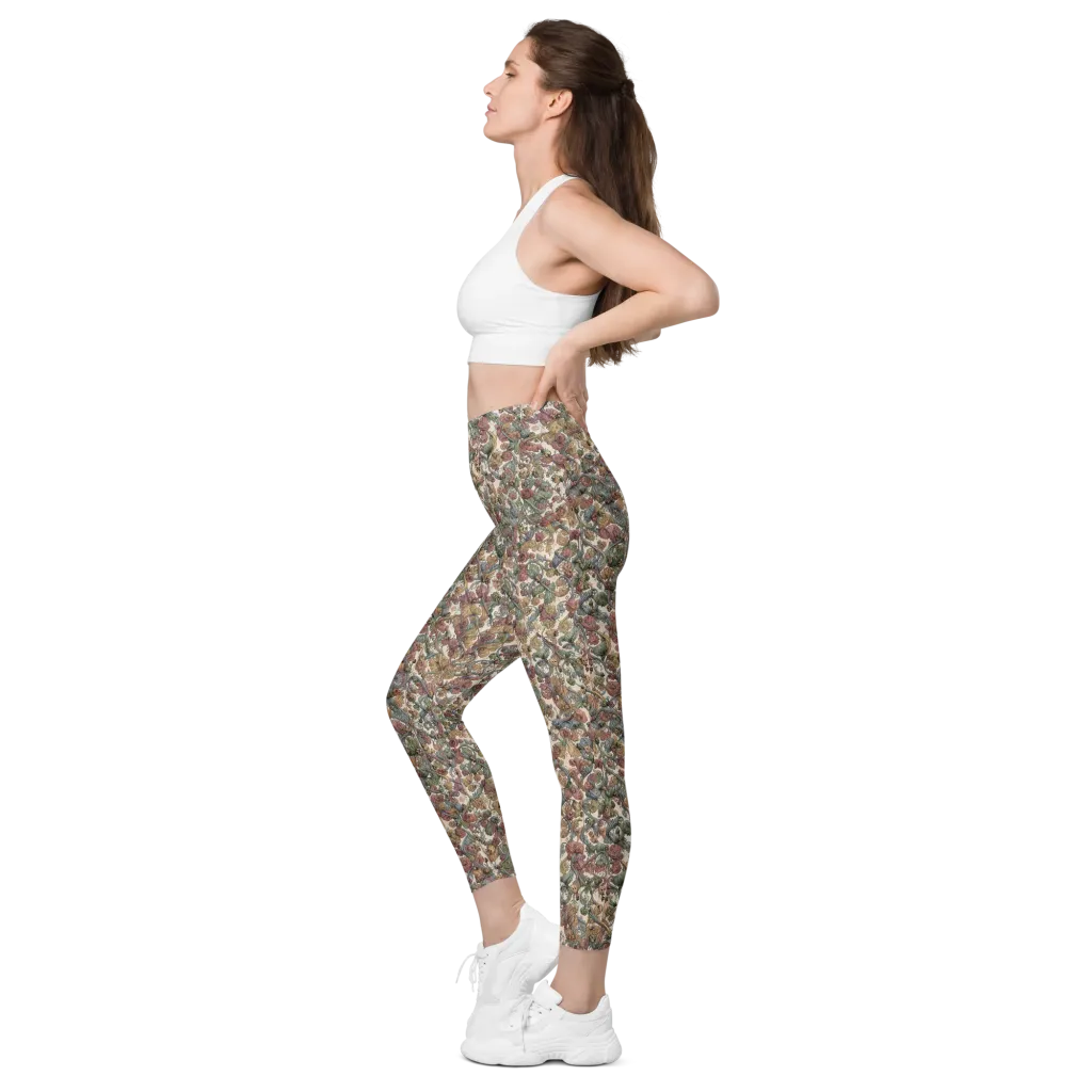 Velvet Herbarium on Leggings with Pockets — Left