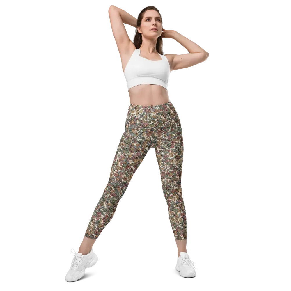 Velvet Herbarium on Leggings with Pockets — Front