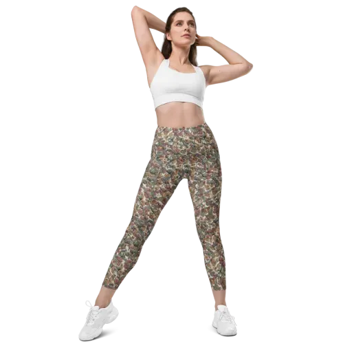 Velvet Herbarium on a Leggings with Pockets
