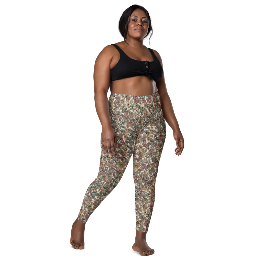Velvet Herbarium on Leggings with Pockets — Front