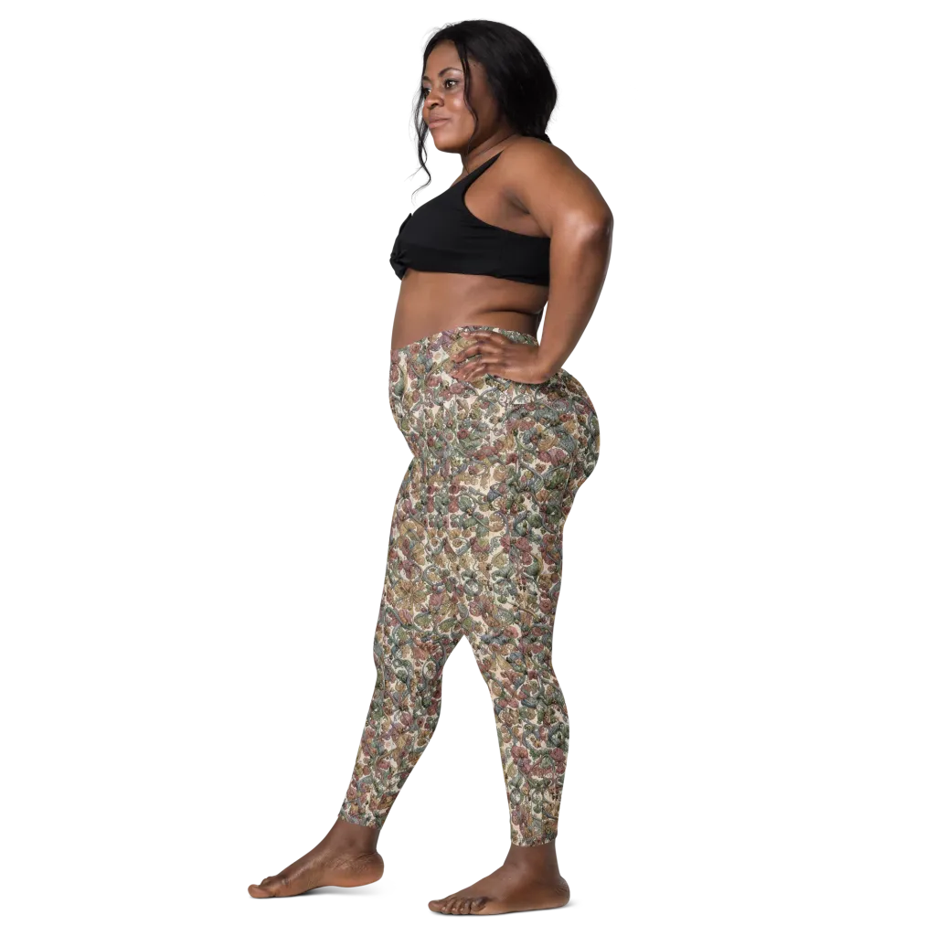 Velvet Herbarium on Leggings with Pockets — Left