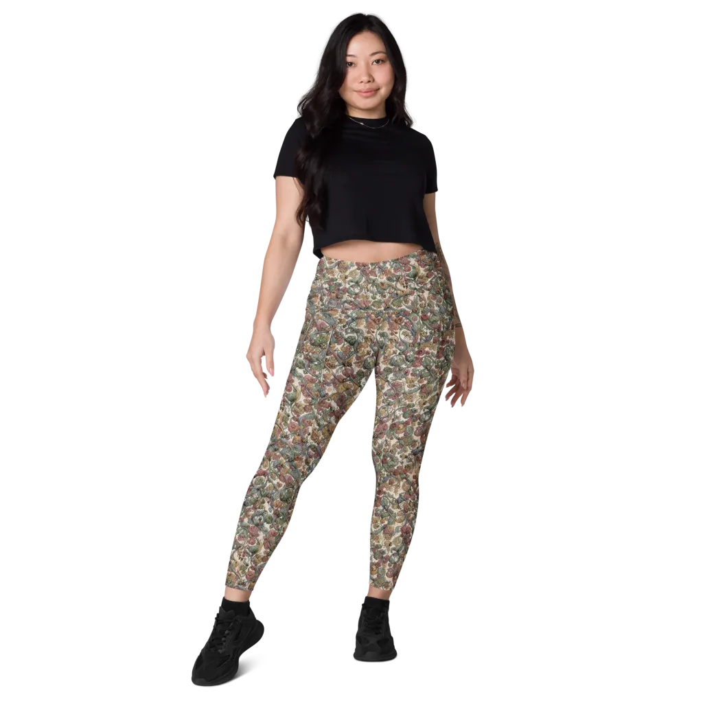 Velvet Herbarium on Leggings with Pockets — Front