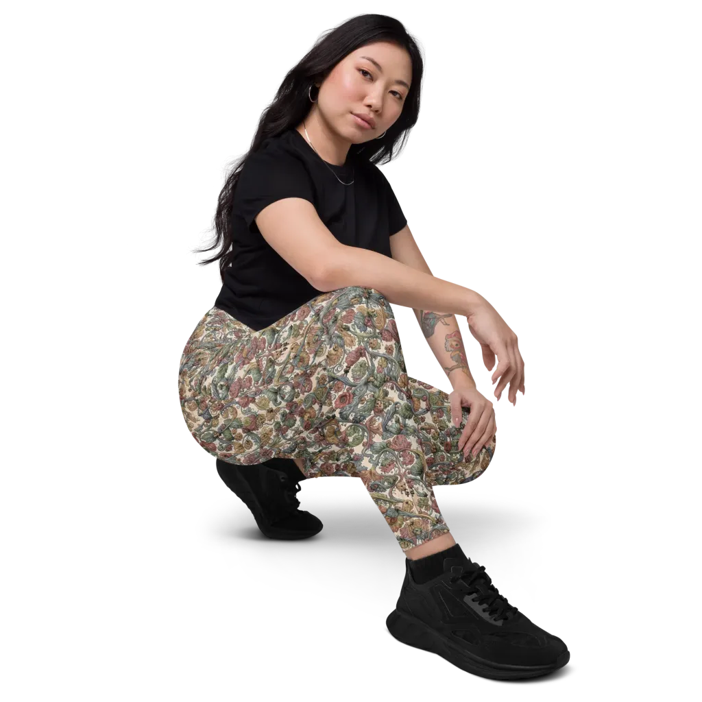 Velvet Herbarium on Leggings with Pockets — Right Front