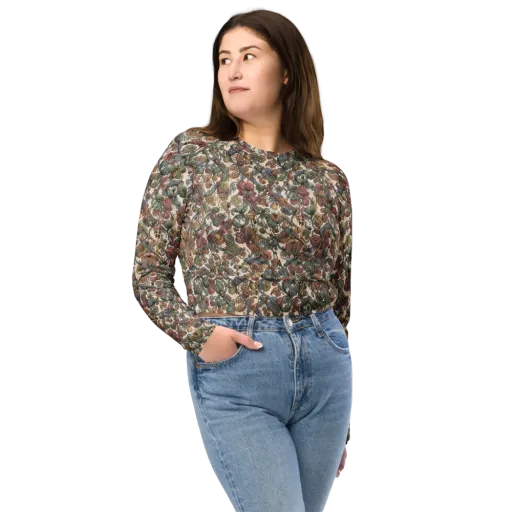 Velvet Herbarium on a Long Sleeve Crop Top