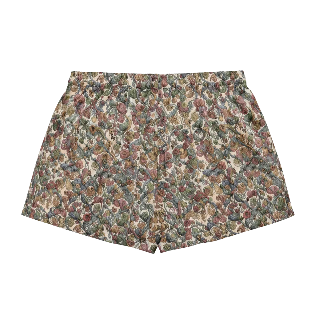 Velvet Herbarium on Women's Pajama Shorts — Back