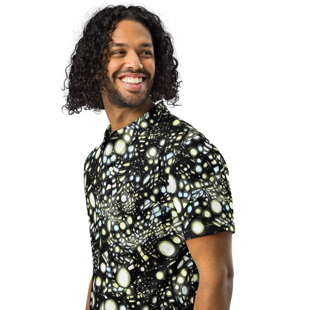 Electric Geode on Men's Slim Fit Polo Shirt — Left Front