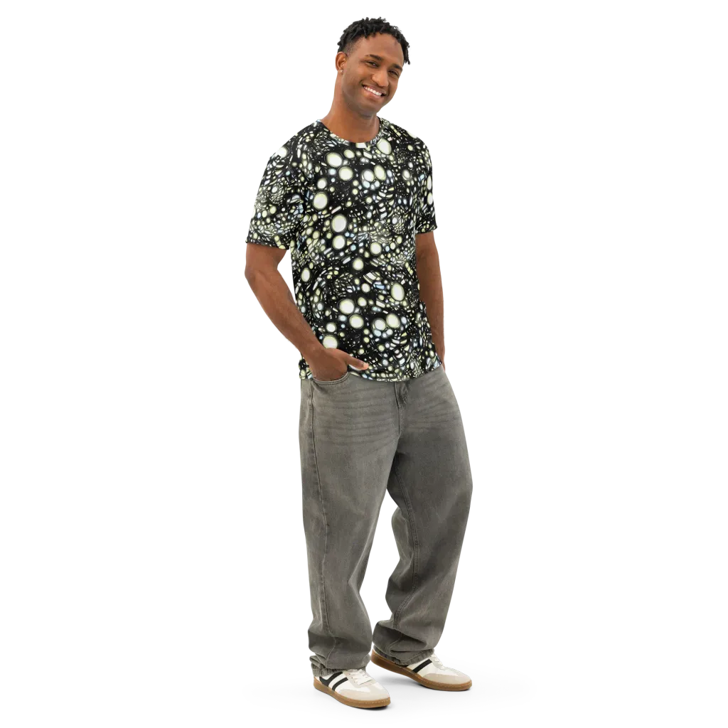 Electric Geode on Men's Cotton Crew Neck T-Shirt — Right Front