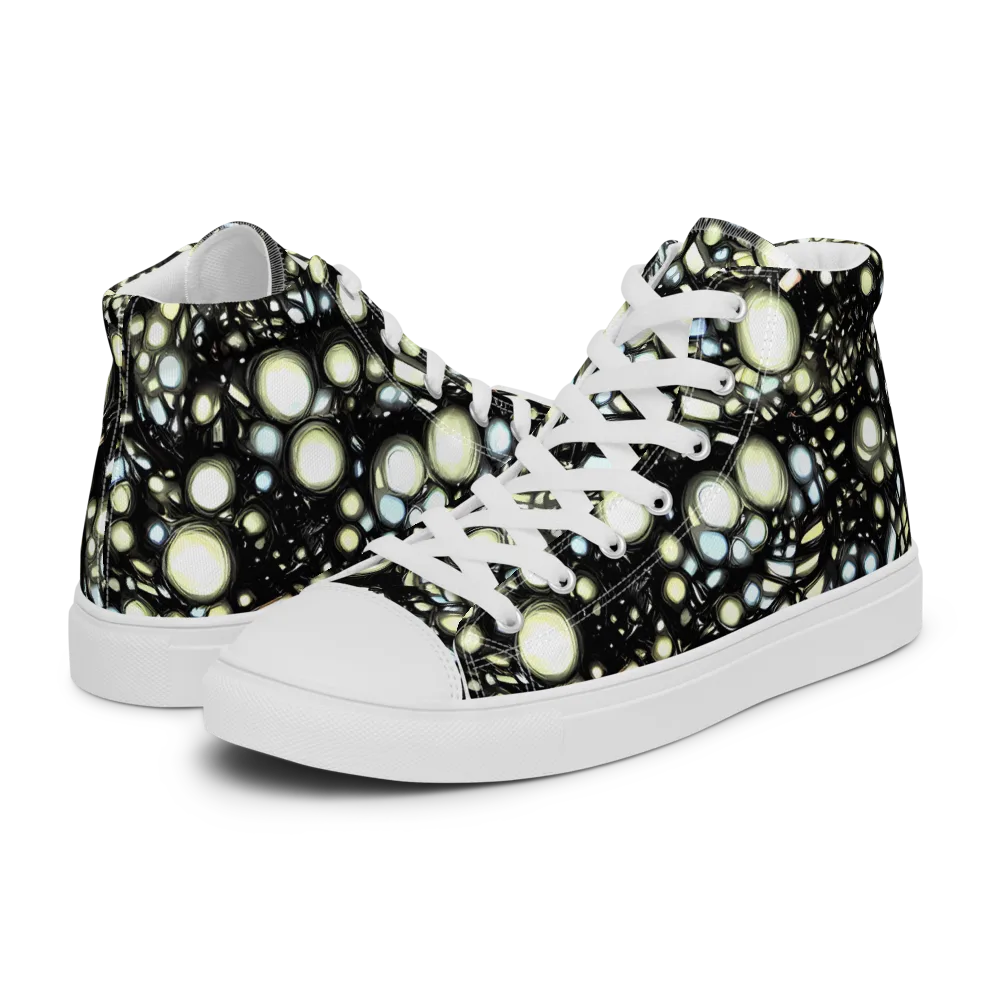 Electric Geode on Men's High Top Canvas Shoes — Left