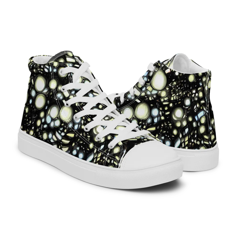 Electric Geode on Men's High Top Canvas Shoes — Right