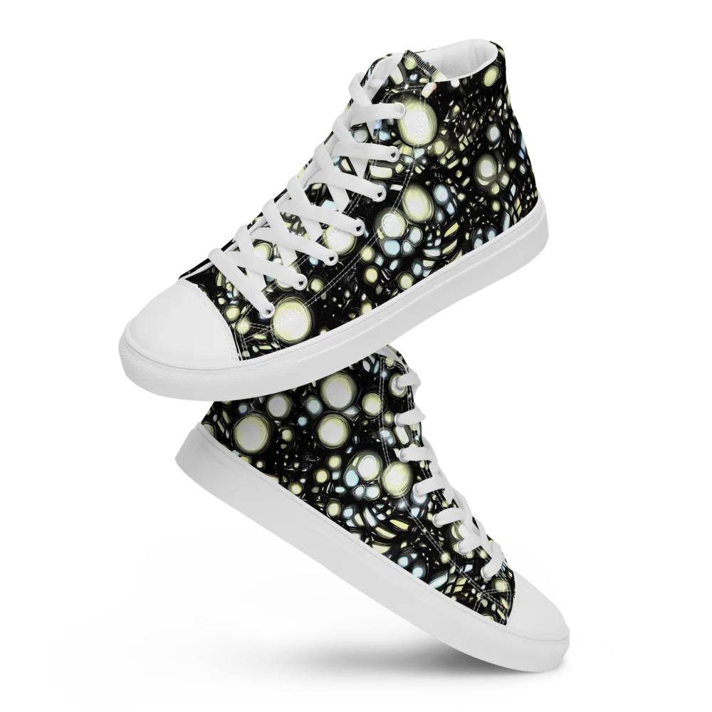 Electric Geode on Men's High Top Canvas Shoes — Front