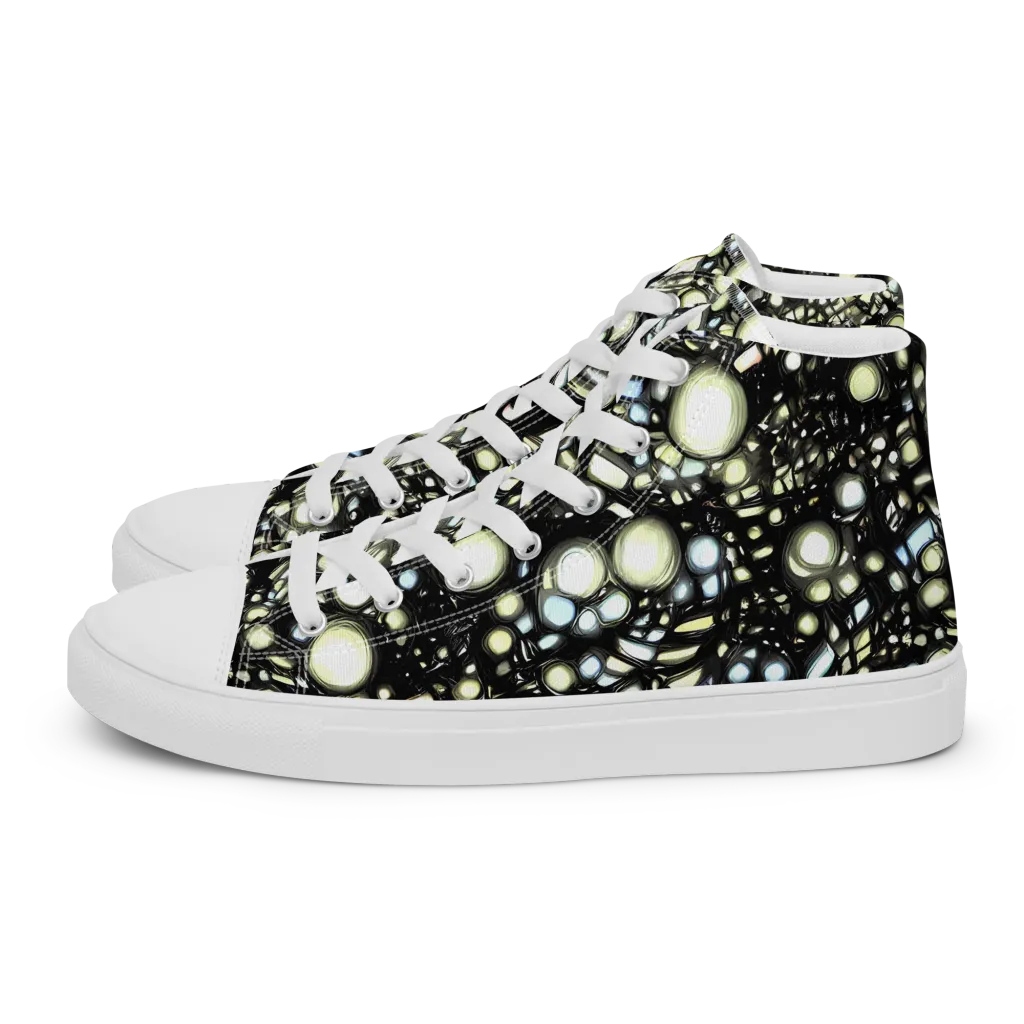 Electric Geode on Women's High Top Canvas Shoes — Left