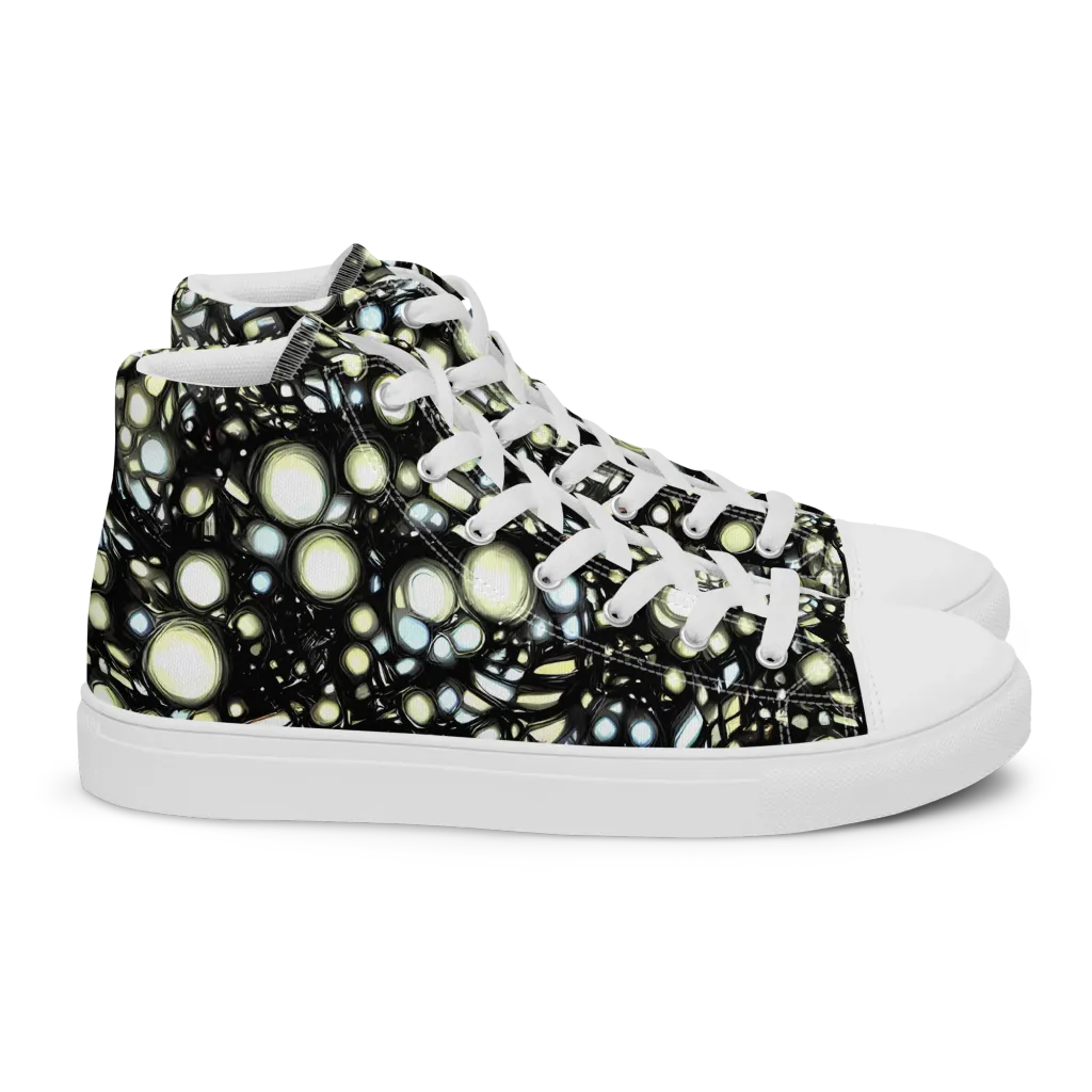 Electric Geode on Women's High Top Canvas Shoes — Right
