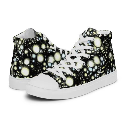 Electric Geode on a Women's High Top Canvas Shoes