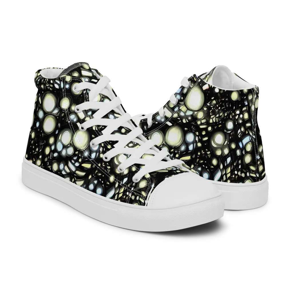 Electric Geode on Women's High Top Canvas Shoes — Right