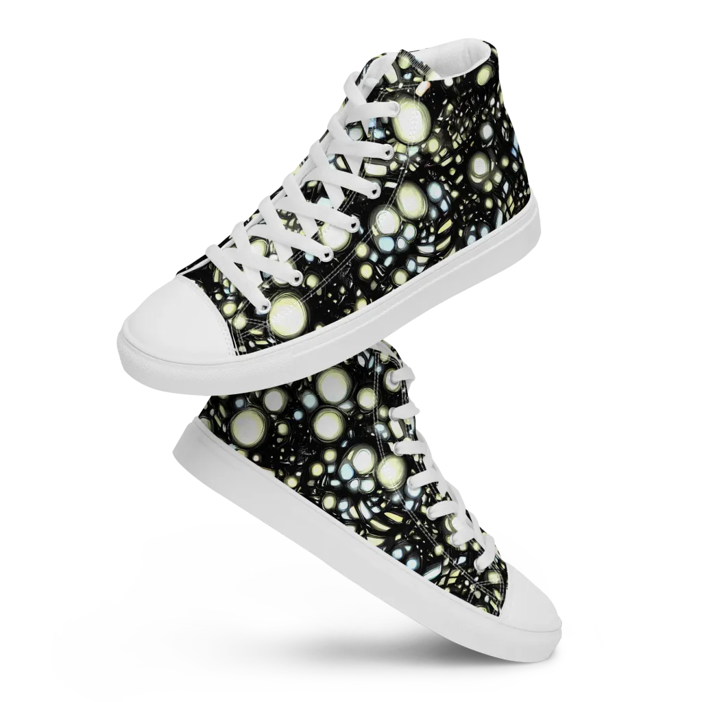 Electric Geode on Women's High Top Canvas Shoes — Front
