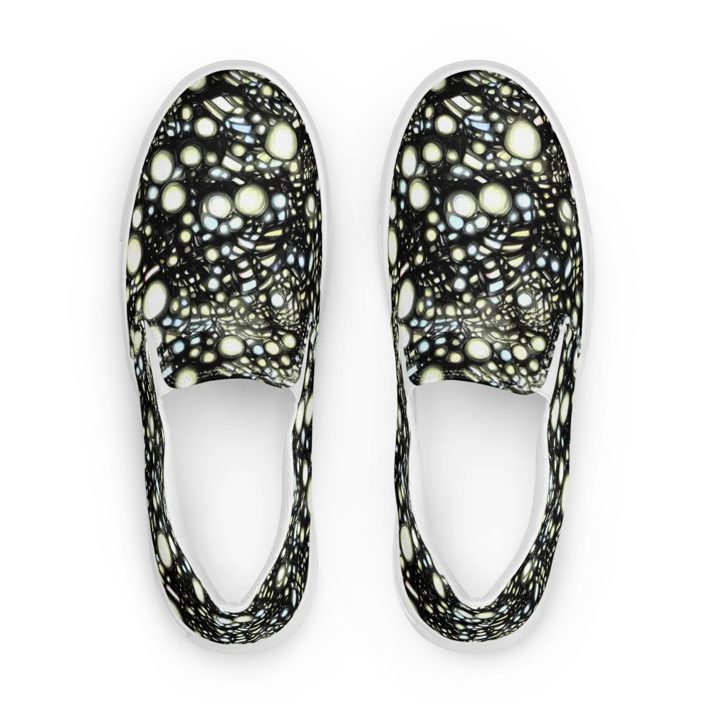 Electric Geode on Men's Slip-On Canvas Shoes — Front