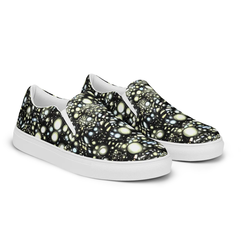 Electric Geode on Men's Slip-On Canvas Shoes — Right Front