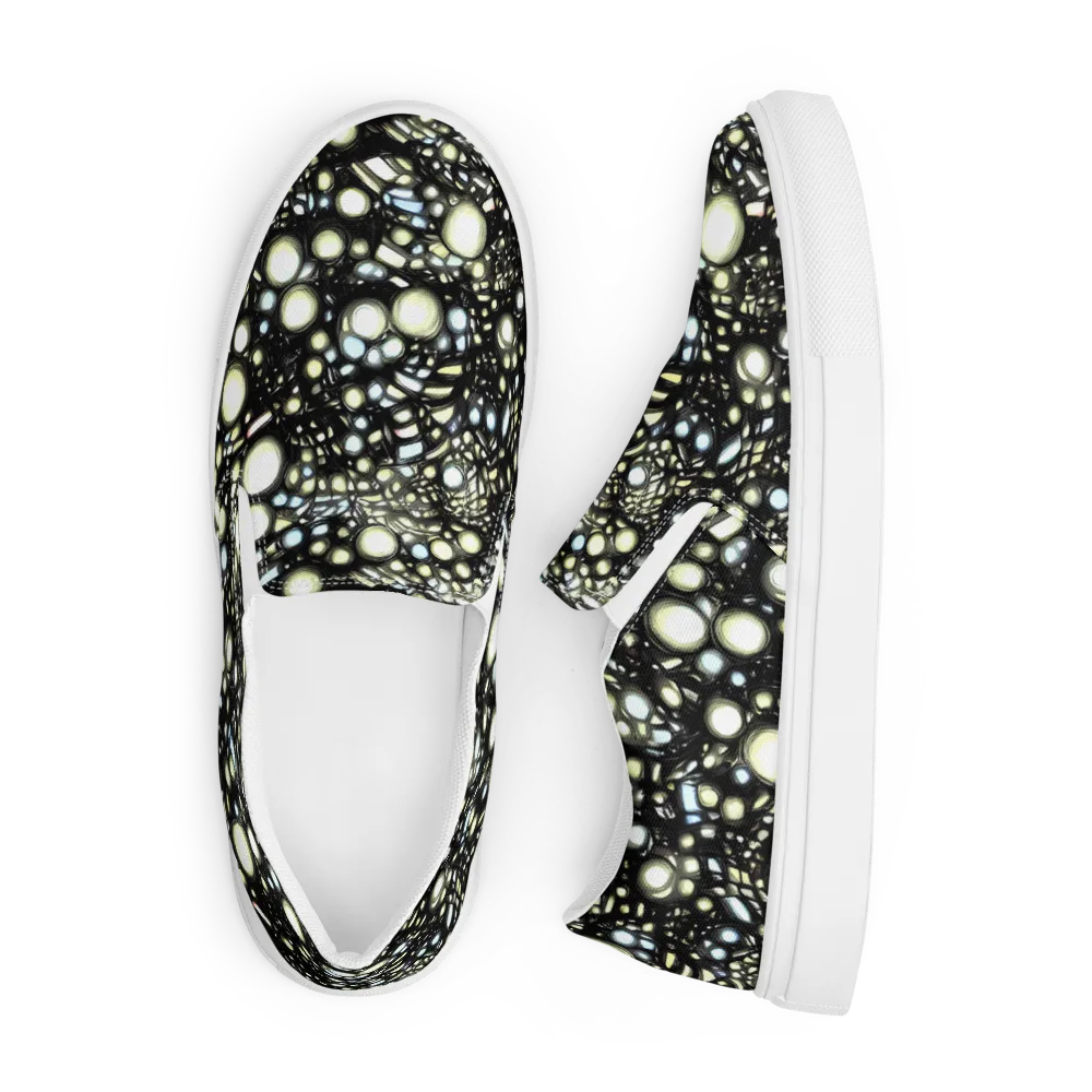 Electric Geode on Men's Slip-On Canvas Shoes — Front
