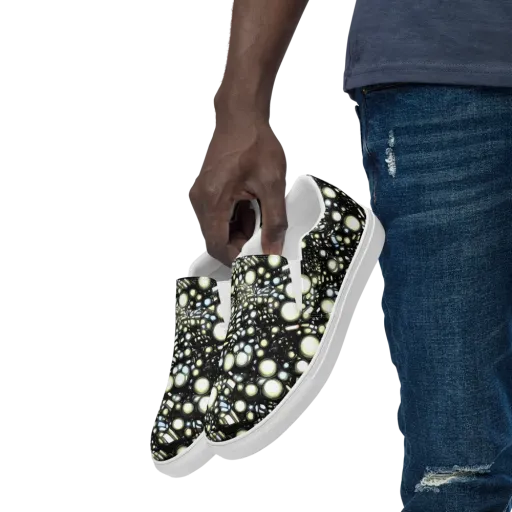 Electric Geode on a Men's Slip-On Canvas Shoes