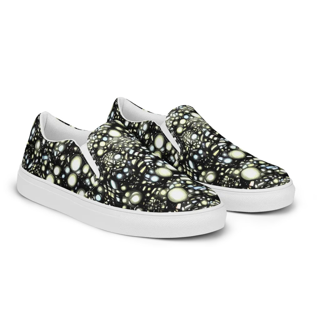 Electric Geode on Women's Slip-On Canvas Shoes — Right Front