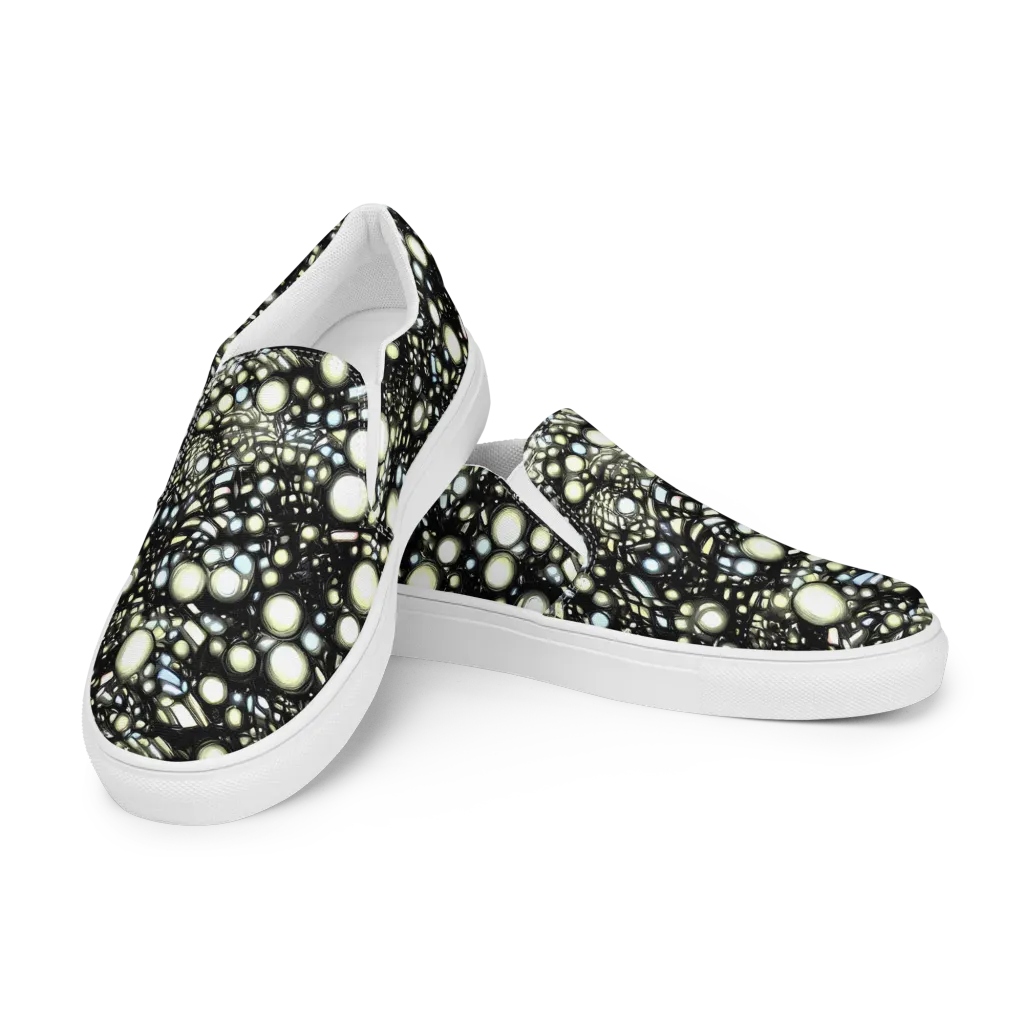 Electric Geode on Women's Slip-On Canvas Shoes — Left Front