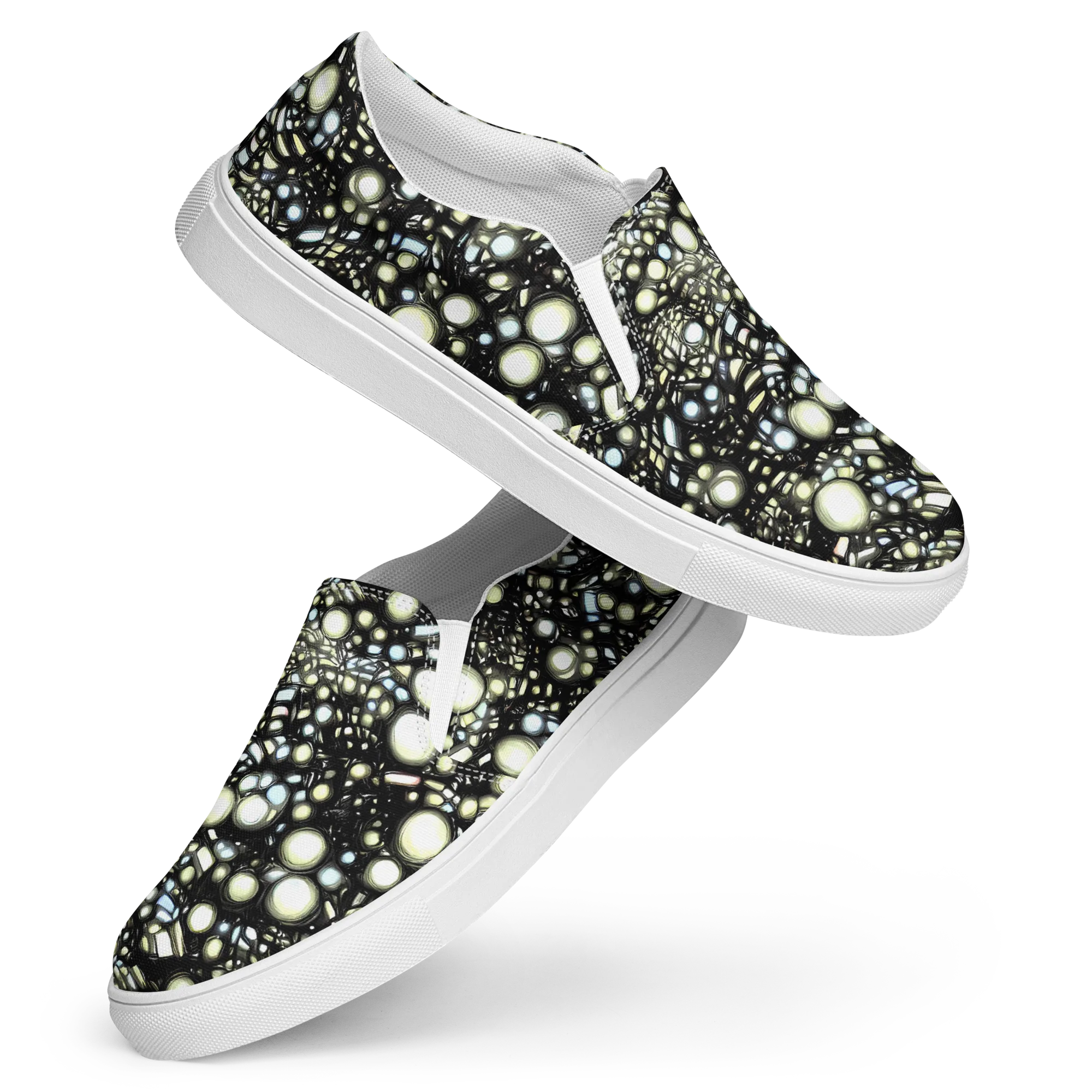 Electric Geode on Women's Slip-On Canvas Shoes — Front