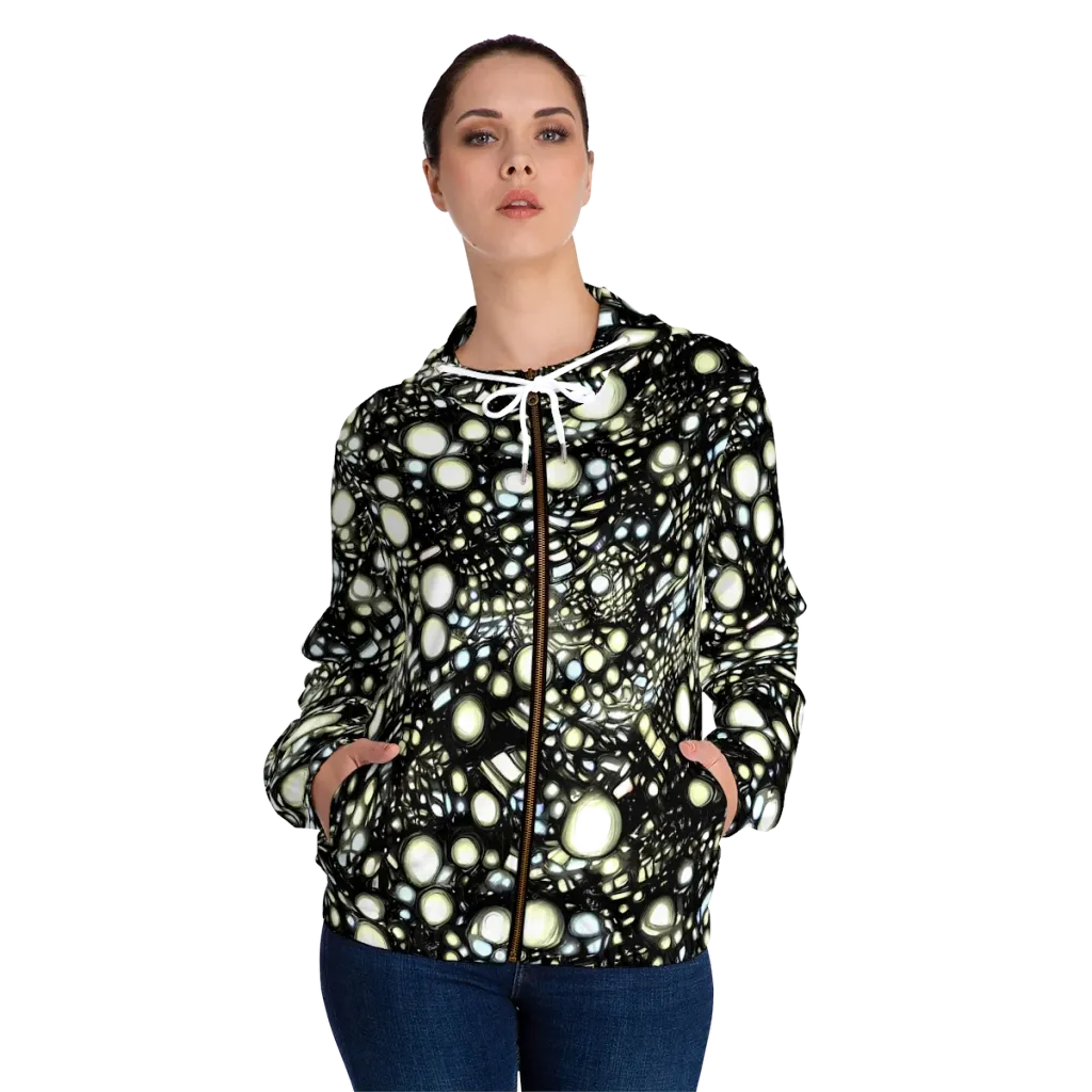 Electric Geode on Women's Full-Zip Hoodie — Front On Person