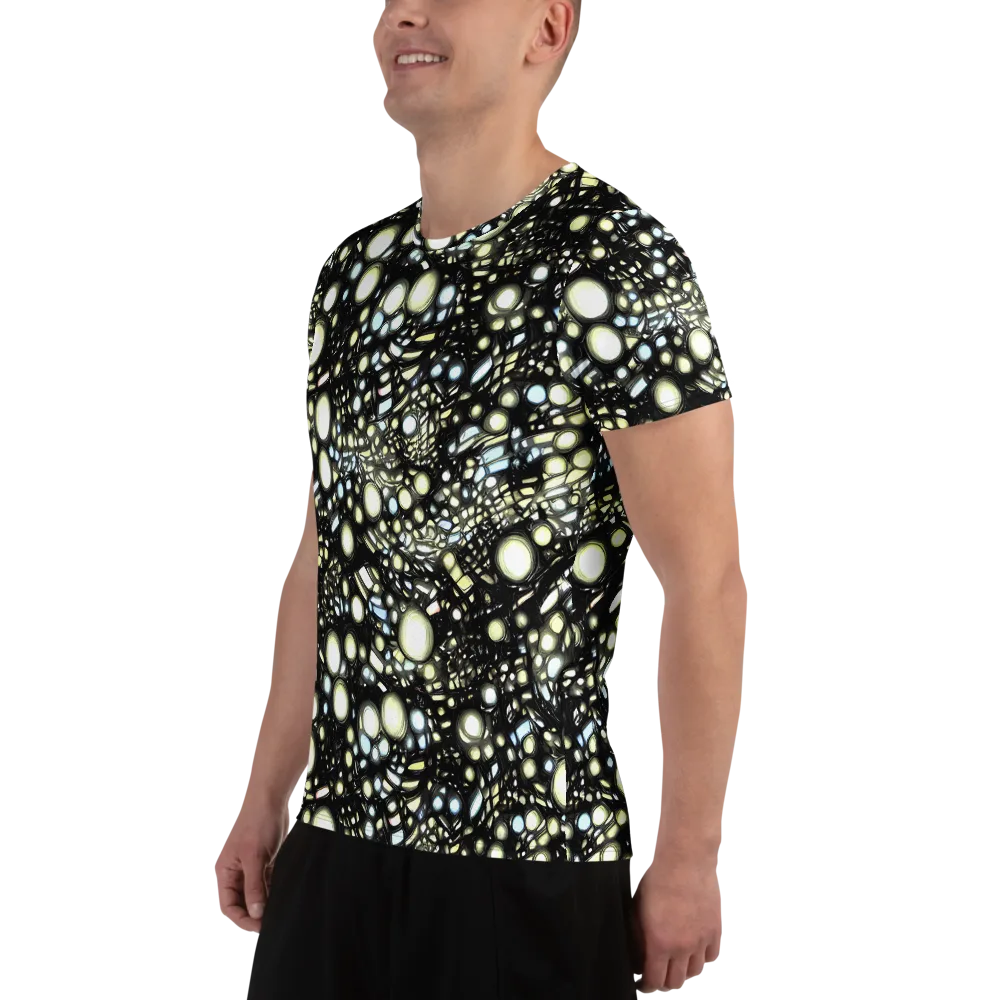 Electric Geode on Men's Athletic T-Shirt — Left