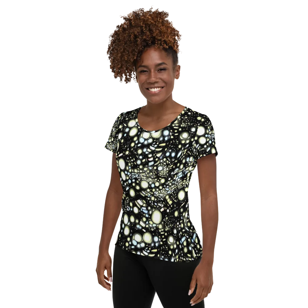 Electric Geode on Women's Athletic T-Shirt — Left