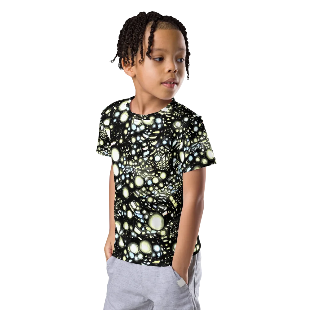 Electric Geode on Kids Crew Neck T-Shirt — Left Front