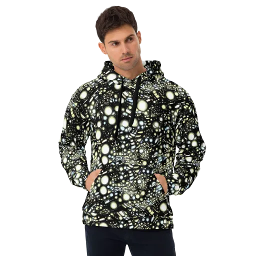 Electric Geode on a Hoodie