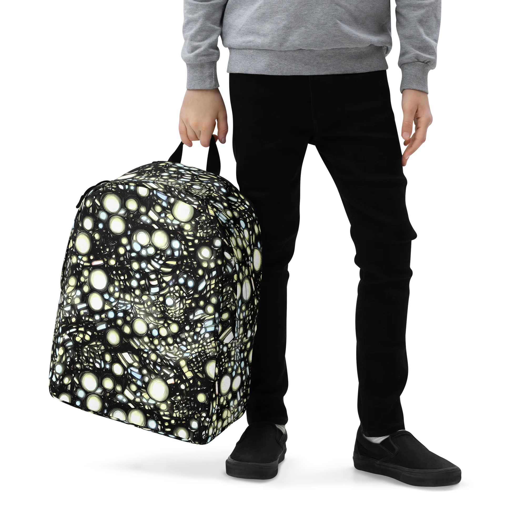 Electric Geode on Minimalist Backpack — Zoomed-in