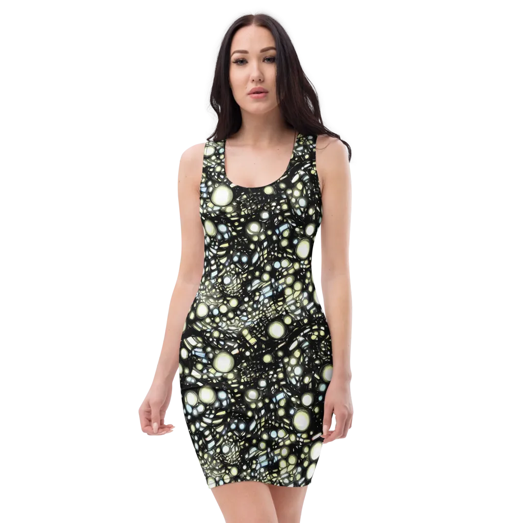 Electric Geode on Bodycon Dress — Front