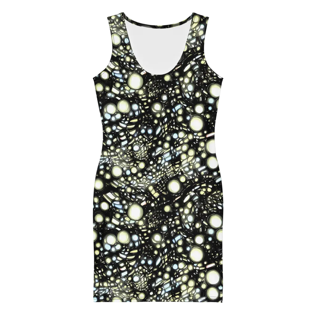 Electric Geode on Bodycon Dress — Front