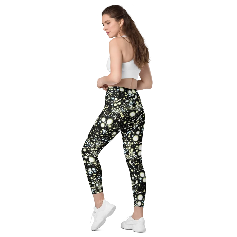 Electric Geode on Leggings with Pockets — Left Back