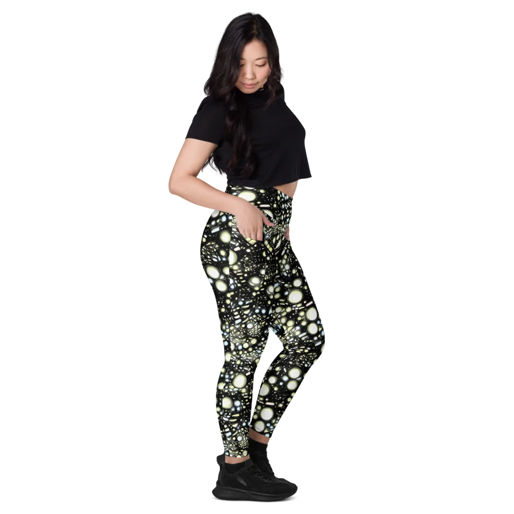 Electric Geode on Leggings with Pockets — Right