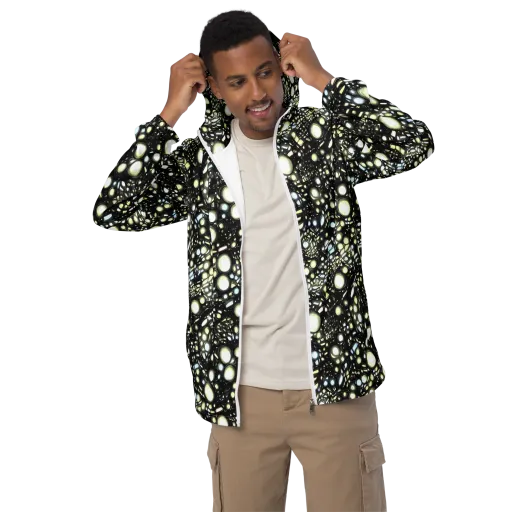 Electric Geode on a Men's Windbreaker