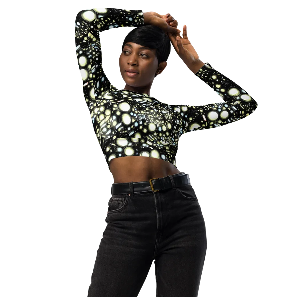 Electric Geode on Long Sleeve Crop Top — Front